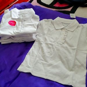 7 pk girl's white uniform shirts
